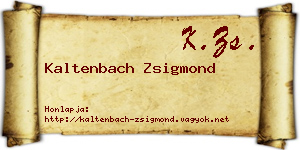 Kaltenbach Zsigmond névjegykártya